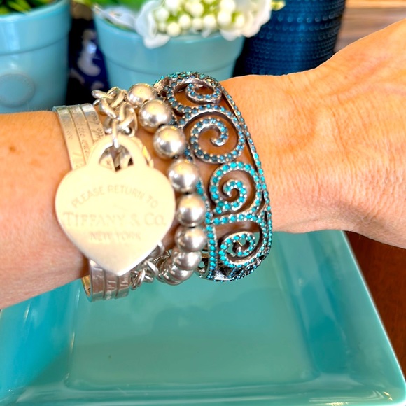 ⭐️SOLD⭐️Brighton SEA OF LOVE Blue Turquoise Crystal LONG Necklace Bracelet Earri - Picture 10 of 16